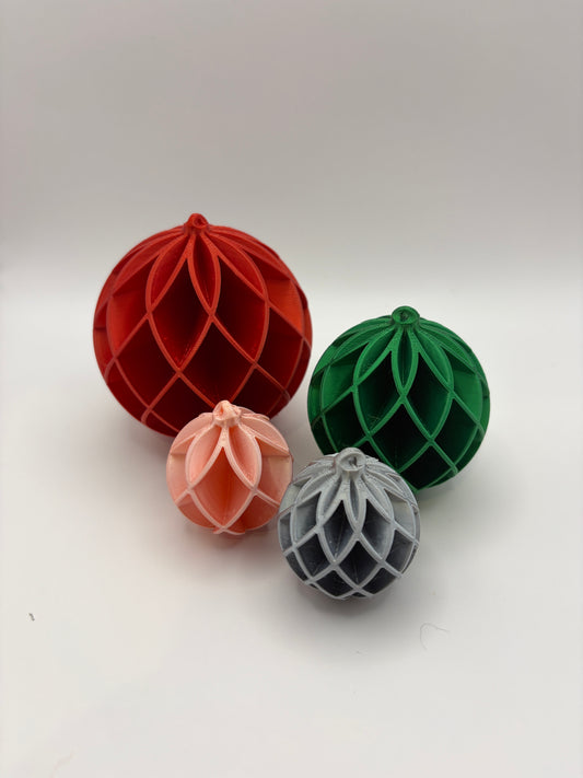 Modern Ribbed Christmas Baubles (Sold Separately)