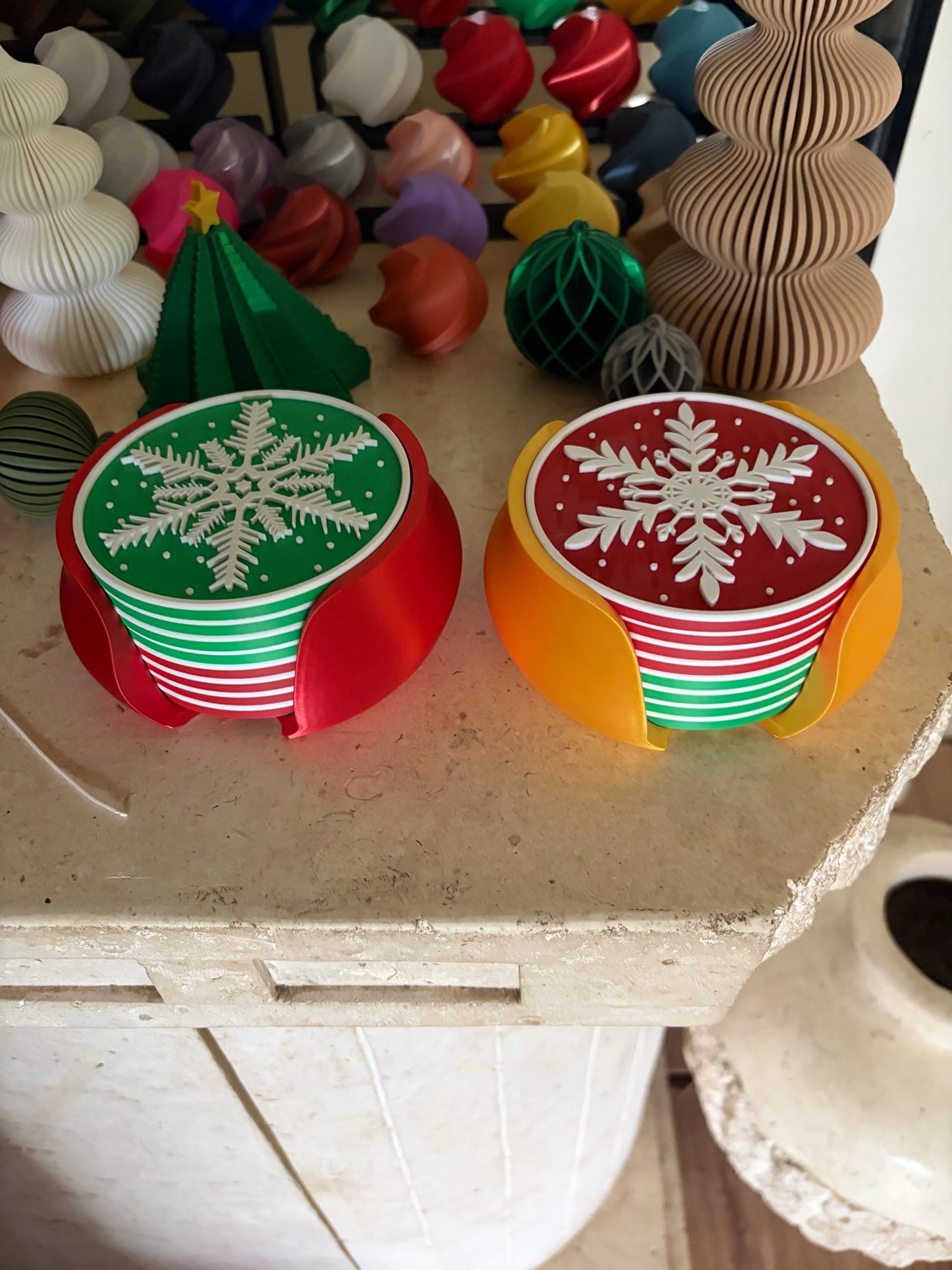Christmas Snowflake Coaster Set