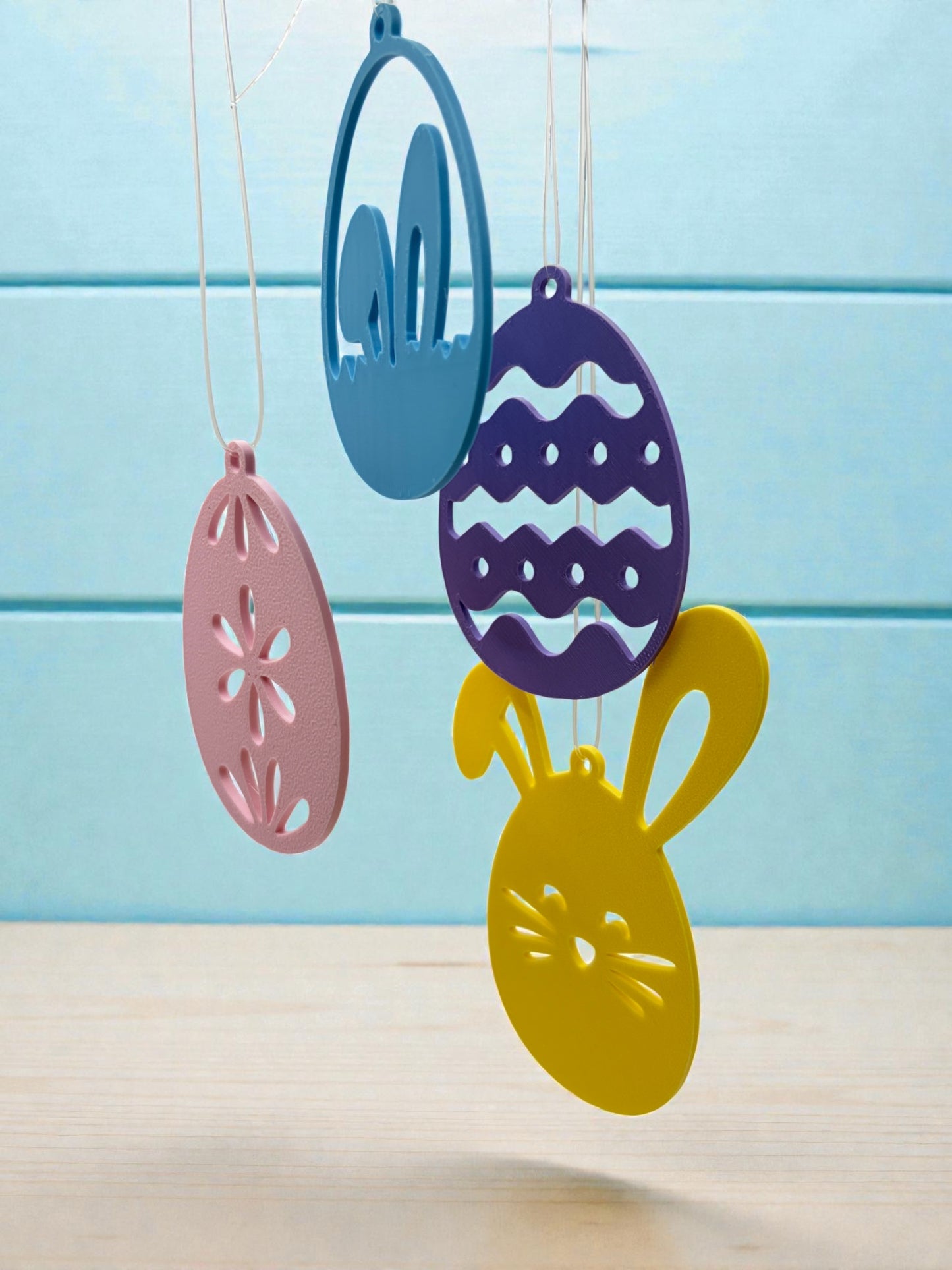 Easter Bunny & Egg Hanging Decor Set – Pack of 16