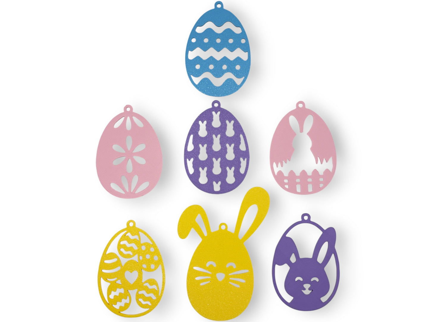 Easter Bunny & Egg Hanging Decor Set – Pack of 16