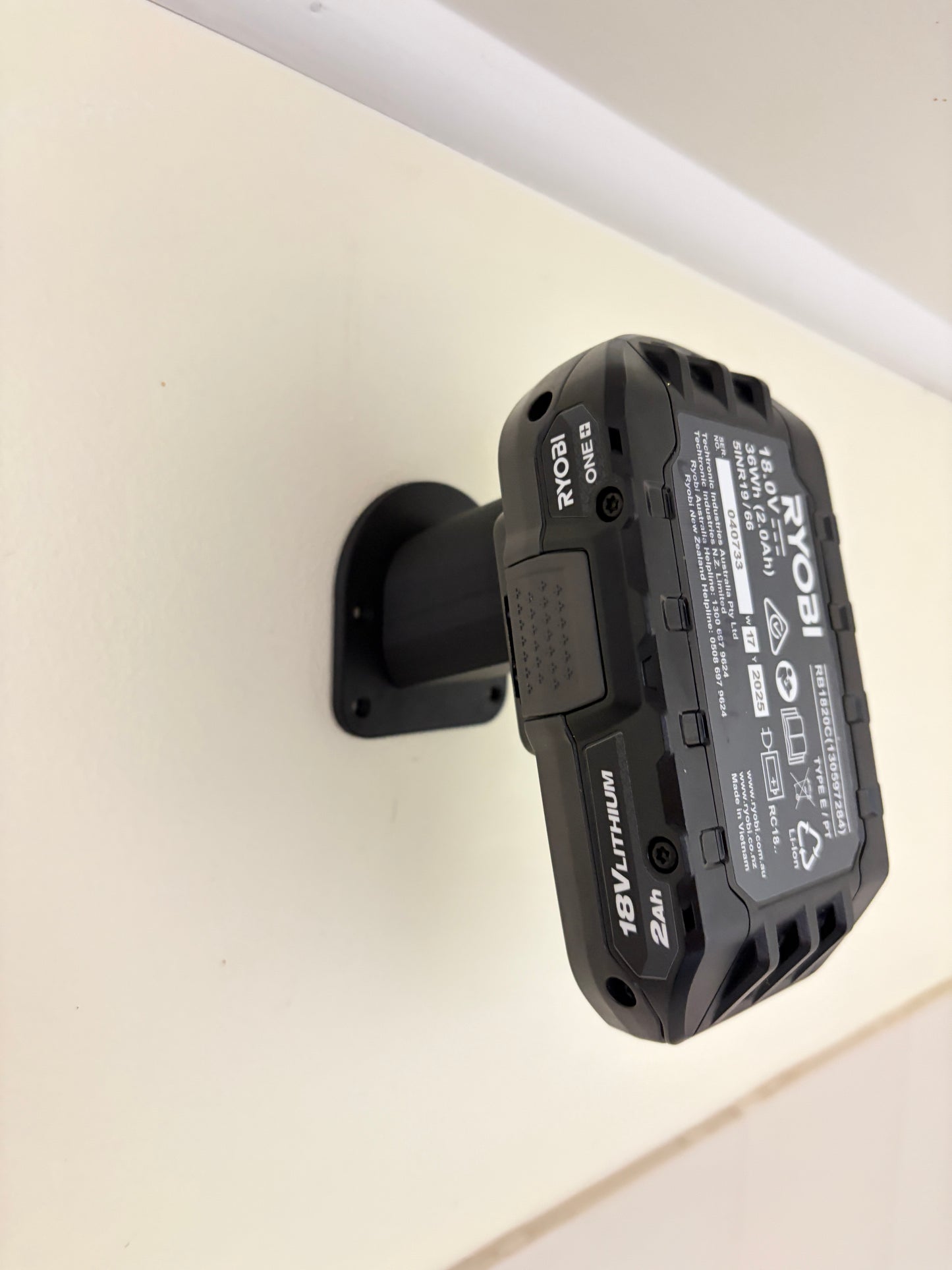 Wall Mount Battery Holder Compatible with Ryobi 18V ONE+